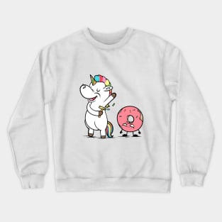 Unicorn Sprinkled Donut Cute And Funny Unicorn Crewneck Sweatshirt